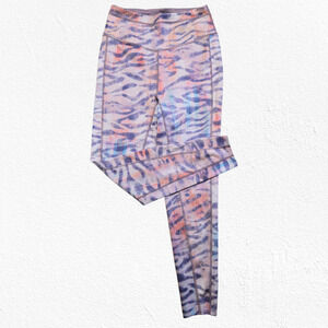 Free People Purple Tiger Combo Beat the Heat High Waisted Leggings Size Medium
